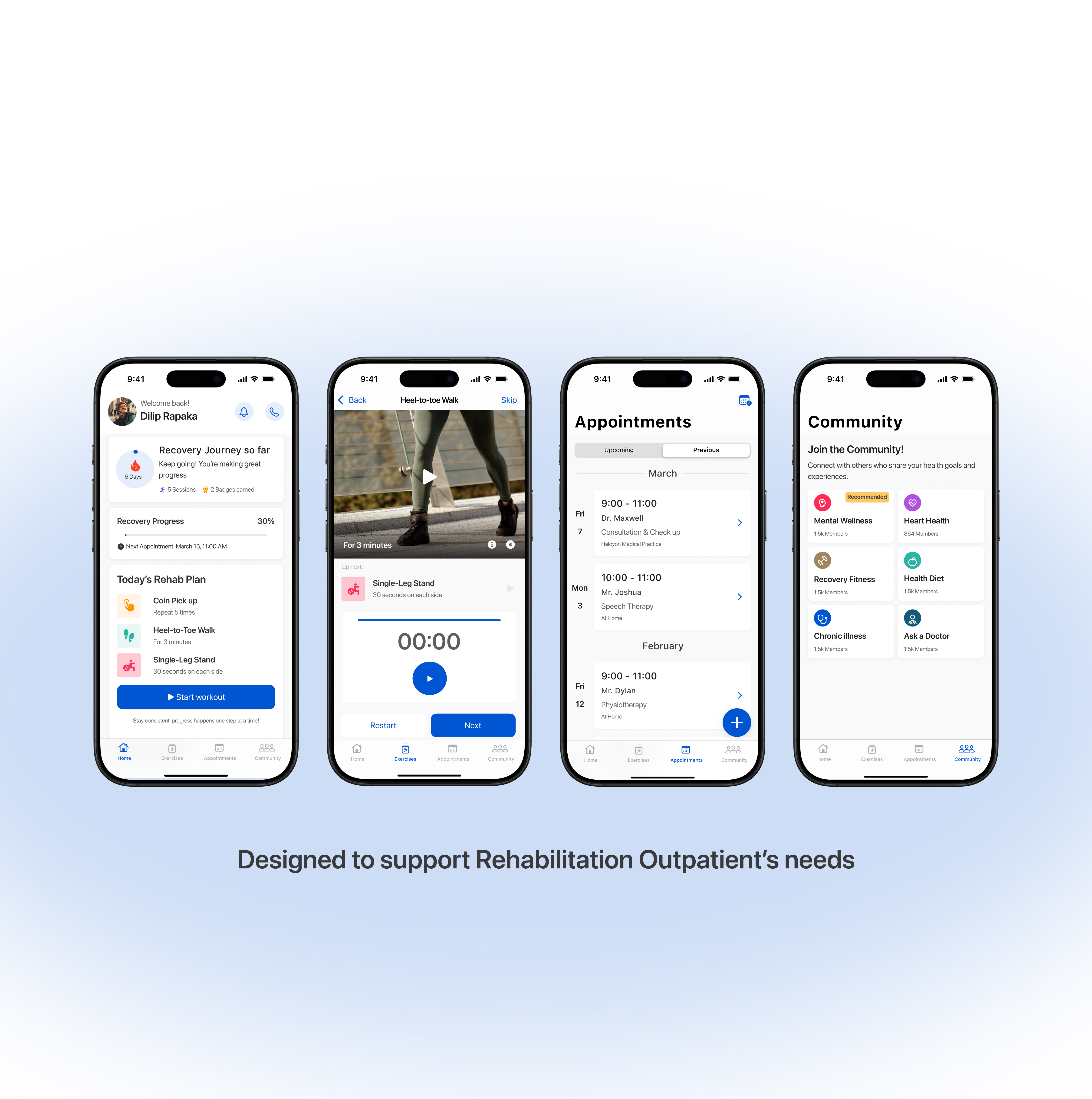 NextStep app screens